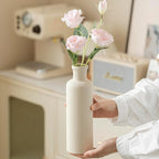 Modern Ceramic Vase Set of 3, Beige Colors, Decorative Bottles for Home, Farmhouse Rustic Decor (Beige)