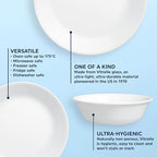 Corelle Vitrelle 4-Pieces 18-Oz Soup/Cereal Bowls Chip & Crack Resistant Glass Dinnerware Set Bowls, Winter Frost White (Pack of 4)