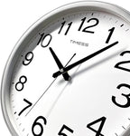 Wall Clock, 16 Inch Large Dial Non-Ticking Silent Battery Operated Quality Analog, Ultra-Quiet Movement Quartz, Timeless Stylish Clock, Ideal Modern Home, Office Décor (Sliver)