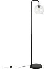 Harrison Arc Floor Lamp with Glass Shade in Blackened Bronze/Clear
