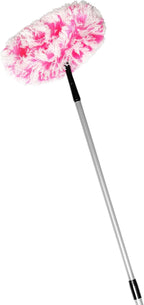 Fuller Brush Fuzzy Fan Duster – Dust & Clean Ceiling Fans, Walls, Woodwork – Polystatic & Microfiber Grabs & Holds Dust, Lint, Cobwebs & Dirt - Fan Duster with Handle (Pink)