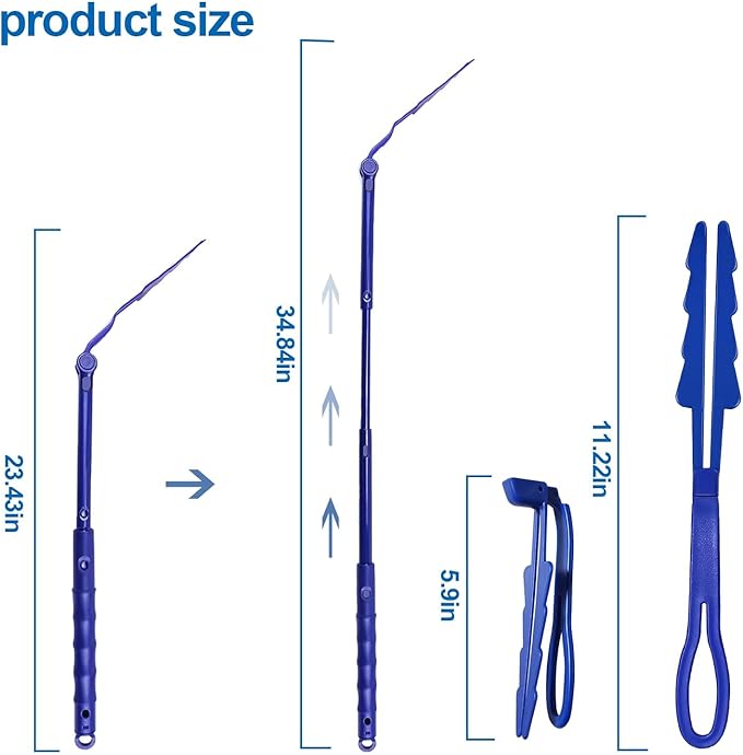 Replacement Handles Compatible with Swiffer Duster Refill, Swiffer Duster Extended Handle,Foldable & Extendable Dust Handle Only(Blue 3pcs)