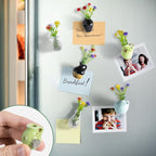 rhinocats Mini Vase Magnets for Fridge,Locker Magnets, Cute Magnetic Ceramic Vases for Refrigerator Kitchen Locker Office (6 Pack)