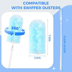 Disposable Duster Refills 8-Pack with Extendable Handle, 360° Electrostatic Dusting Tool, Adjustable Angle for Ceiling/Fan/Furniture Cleaning (Compatible with Multi-Brand Heads)