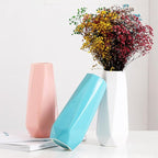 Ceramic Vase, 7.4 Inch for Pampas Calla Lily Tulip, Flower Vase Minimalism Style for Modern Table Shelf Home Decor, Fit for Housewarming, Weddings, Birthday, Christmas, Thanksgiving, New Year (Blue)