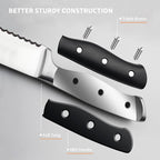 Alata 8-Piece Steak Knives Set, 4.7 Inch with Serrated Edge Razor-Sharp Dinner Knives, Full-Tang Construction, Dishwasher Safe