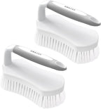 Amazer Scrub Brush for Cleaning Comfort Grip Shower Scrubber Flexible Stiff Bristles with Handle Heavy Duty Cleaner Brush for Tub Sink Carpet Floor - Pack of 2 (Grey+Grey)
