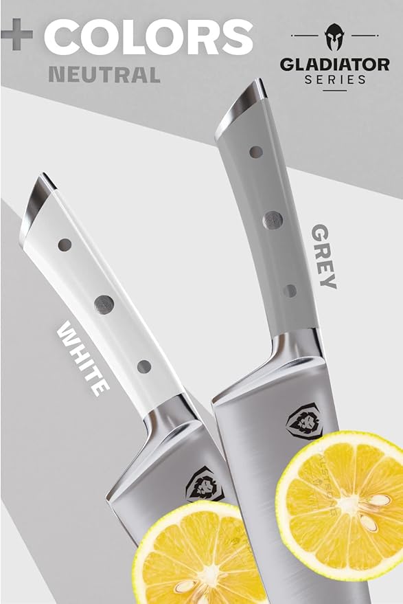 Dalstrong Chef Knife - 8 inch - Gladiator Series - Smoke Grey ABS Handle - Forged High Carbon German Steel - Full Tang Kitchen Knife - w/Sheath - Razor Sharp Cooking Chef's Knife - NSF Certified