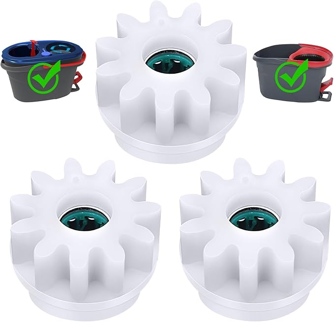 3 Pcs Easy Mop Pedal Broom Spin Replacement One Way Clutch Bearing Bucket Gear Sprockets Repair Compatiable with Oceda/Vilida and Market 90% Spin Mop System, Mop Gears (3 Pcs Bearing Bucket Gears)