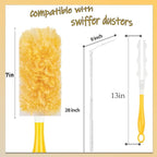 Duster Refills Compatible with Swiffer Duster, 360 Heavy Duty Multi Surface Duster Replacement with 1 Short Handle and 3FT Extenda Handle for Cleaning Furniture, Blind, Ceiling Fans(yellow-360-40pack)