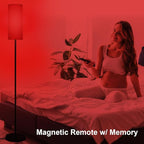 Floor Lamp with Red Light - 670nm Red Night Light for Sleep, 3CCT LED Standing Lamp with Remote, Dimmable Modern Floor Light with Timer and Memory, Sturdy Iron Base, Linen Shade, for Bedroom