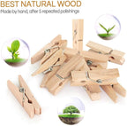 Mini Clothespins, Mini Clothes Pins for Photo, 100 Pack Wooden Small Clothes Pin with 32 FT Jute Twine String, Tiny Decorative Clothespin for Little Baby Shower Photos Clips Pictures Crafts Display