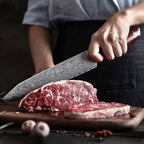 YARENH Slicing Knife 8 Inch - Damascus Chef Knife,67-Layer Steel,Ultra-Sharp Blade, Durable Edge, Rust-Resistant, Ergonomic Sandalwood Handle,Sharp Sashimi Knife