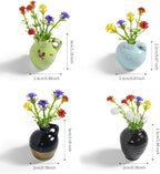 rhinocats Mini Vase Magnets for Fridge, Cute Magnetic Ceramic Vases for Refrigerator Kitchen Locker Office (4 Pack)