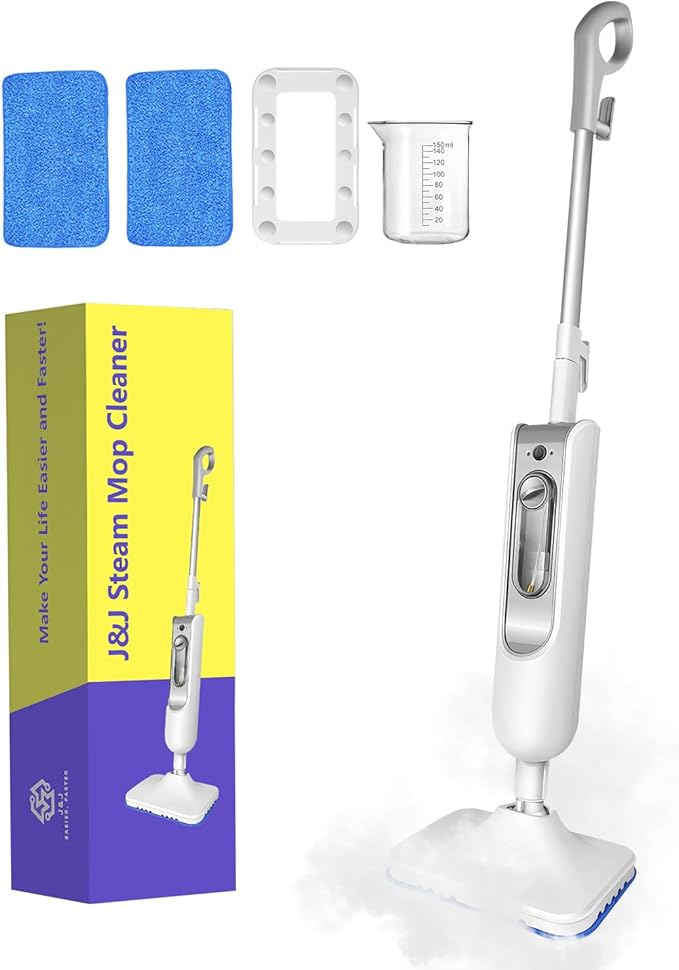 Steam Mop for Floor Cleaning, Effortless Ergonomic Design Floor Steamer for Hardwood and Tile, Adjustable Steam Modes, 1500W High Power, 16.4ft Cord, 400Ml XL Tank, 2 Washable Pad