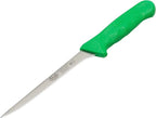 Winco 6" Commercial-Grade German Steel Boning Knife, Narrow, Green