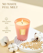 M&SENSE Tropical Spice Peach Scented Candle Home Decor, Natural Soy Wax,4.1oz 60 Hours Long Lasting Slow Burning, Aromatherapy Candle for Stress Relief