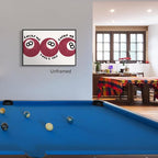 Red 8 Ball Poster, Lucky Me Lucky You Lucky Us Quote Canvas Wall Art, Playful Billiards Balls Picture Print, Retro 8ball Pool Painting for Bar Cart Game Room Man Caves Wall 16x24in Wrapped Canvas