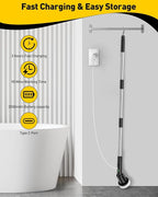 Electric Spin Scrubber for Cleaning Bathroom, Shower Scrubber Cordless Cleaning Brush with IPX7 Waterproof & 2 Speed, 3 Brush Heads, Bathroom Cleaning Supplies for Toilet Shower Tub Black