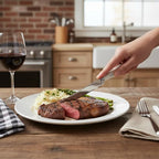 Alata 6-Piece White Steak Knives Set, Stainless Steel Steak Knife set with Serrated Edge, Razor-Sharp, Full-Tang Construction, Dishwasher Safe