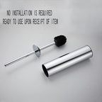 Freestanding Luxury Toilet Brush 304 Stainless Steel Toilet Brush and Holder 19-Inches Tall Round Rust Resistant Anti-Odor and Easy to Clean with Polished Chrome Finished