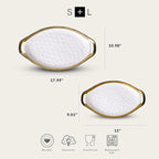 Stone Lain Florian Porcelain Large and Medium Oval Platters with Handle, Service Set, White with Gold Rim