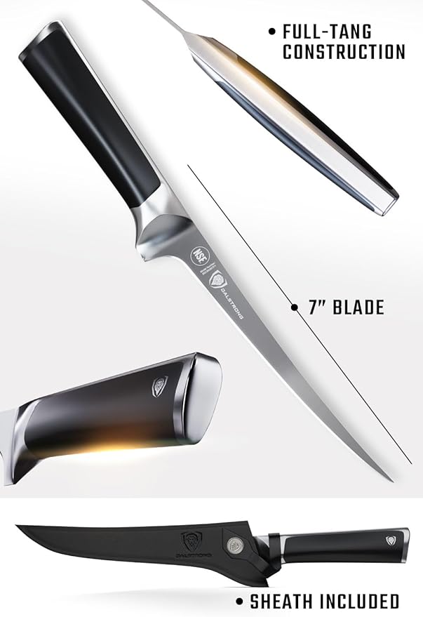 Dalstrong Fillet Knife - 7 inch - Vanquish Series - Forged High Carbon German Steel - POM Handle - Professional Kitchen Knife Gift - Razor Sharp Boning Knife - NSF Certified