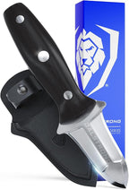 Dalstrong Clam Shucking Knife- 3” Boston Style Shellfish & Oyster Shucker Clamp Knife - Gladiator Series Elite - Forged HC German Steel - Crab Eating Utensils- G10 Handle - W/Sheath - NSF Certified