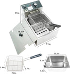 Deep Fryer with Basket, 1700w 9.1Qt Oil Tank/ 4Qt Basket, Stainless Steel Countertop Electric Fryer for Home and Commercial Use, Oil Fryer with Temperature Control and Double Overheat Protection