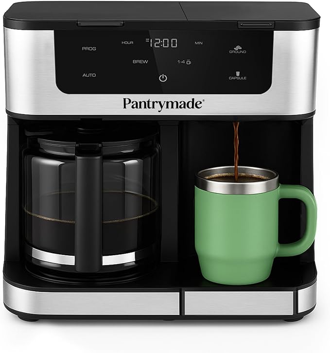 Deluxe 12-Cup Coffee Maker & Single Serve Brewer – Programmable, K-Cup Compatible, Adjustable Brew Size, Glass Carafe, Auto Shut-Off - Ideal for Home or Office