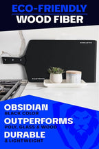 Dalstrong Cutting & Serving Board-Giftable Black Wood-Fibre Cutting Board-Non-Slip-The Infinity Series-G10 Handle-Obsidian Black-Large Size (10" x 16")