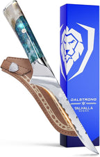 Dalstrong Boning Knife - 6 inch - Valhalla Series - 9CR18MOV HC Steel - Celestial Resin & Wood Handle Gift Knife - Fillet, Meat Cutting, Carving, Bone, Trimming, Deboning - Leather Sheath