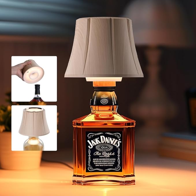 WILIT Wireless Bottle Lamp Shades for Table Lamps, 3 Level Brightness Bottle Lights for Liquor Bottles Topper, Led Bar Table Lamp, Home Bar Decor, Room Decor Accessories, Gifts for Men Women