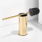 Freestanding Toilet Brush Holder for bathrooms 304 Stainless Steel Toilet Brush Stand Round Storage and Organization Rust Resistant 18-inch high Polished Gold Finished