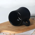 harebe Retro Coffee Mug Set of 4, 10 OZ Heavy Classic Ceramic Diner Cups Set with Handle for Coffee, Tea, Cocoa, Milk, Latte（Black）