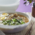 Corelle 4-Pc Meal Bowls Set Service for 4, Durable and Eco-Friendly 9-1/4-Inch Glass Bowls, Compact Stack Bowl Set, Microwave and Dishwasher Safe, White, 46 Ounces