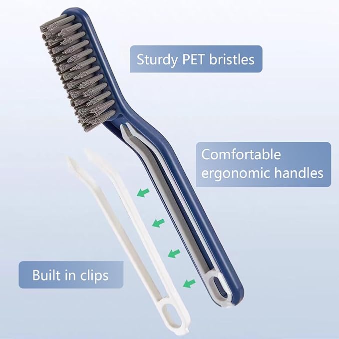 5 PCS Crevice Cleaning Brush, Multifunctional Hard Bristle Grout Cleaner Brush, Bathroom Cleaning Brush Tool with Clip,Kitchen Brush for Household, Kitchen, Window, Sink, Toilet, Grout