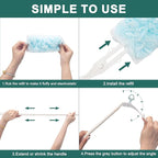 KeFanta Heavy Duty Duster Handles Replacement Compatible with Swiffer Duster Refills, Extendable Handle, Adjustable Length (1Pcs)