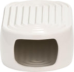 Sagebrook Home Boho Ceramic Vase - Embossed Arch Stoneware Flower Holder, Minimalist Modern Decor for Home, Office & Bedroom - 11" White