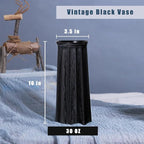 Black Vintage Vase, 10 Inches Antique Glass Vase Rustic European Unique Chic Style for Tabletop, Kitchen, Office, Living Room Decoration