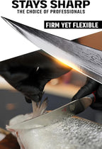 Dalstrong Fillet Knife - 6 inch - Shogun Series ELITE - Damascus - AUS-10V Japanese Super Steel - Boning Knife - Meat Cutting, Carving, Bone, Trimming, Deboning - Black G10 Handle - Sheath Included