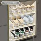 Shoe Slots Organizer, Adjustable 15 Pack Shoe Stacker for Closet Storage, Clear Double Layer Space Saver, Durable and Stackable Shoe Holder for Sneakers Heels and Flat