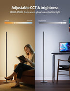 Ailofy Corner Floor Lamp, Corner Lamp Compatible with Alexa & Google Assistant, 16 Million DIY Colors, Sync with Music, App Control, Timer Setting, LED Floor Lamp for Living Room and Bedroom, Black