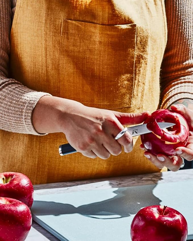 Material, Knife Trio, Carbon Stainless Steel Japanese Chef's Knife for Chopping and Cutting, Razor-Sharp Strong Blade, Almost Black, Material Kitchen