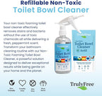 Toilet Bowl Cleaner - Heavy-Duty Stain Remover - Septic Safe, Plant-Based Formula - Fresh Peppermint Scent - 1 Refill (3oz) with Empty Refillable Bottle