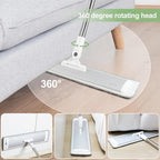 CQT Commercial Flat Microfiber Floor Mop Cleaning System 18" Inch Wet Dry and Dust Hardwood with 4 Washable Pads Cleaner for Laminate Tile Stainless Steel Handle and Extension (PT12-WET)