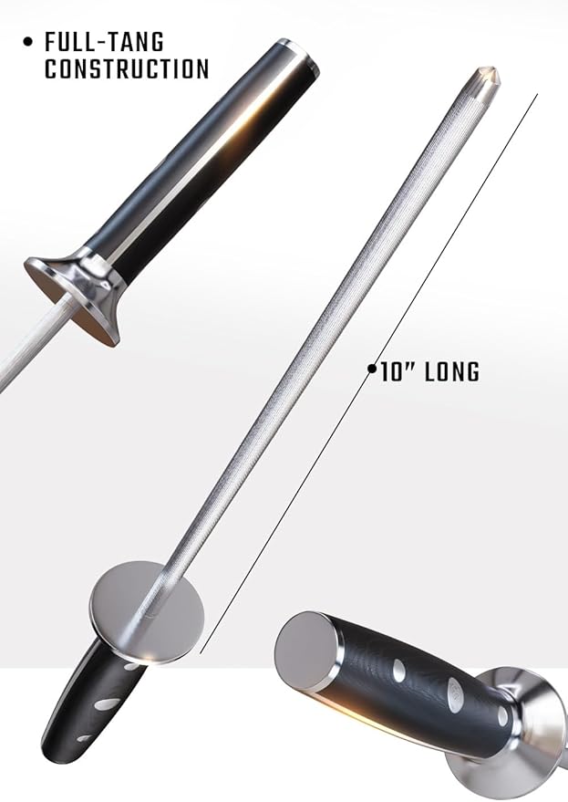 Dalstrong Carving Knife & Meat Fork Set - Gladiator Series Elite - 8" Honing Rod - Forged HC German Steel - 9 inch Carving Knife & Sheath - Hollow Ground Carving Set - Matching Fork - NSF Certified