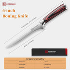 KEEMAKE Fillet Knife 6 Inch, Super Sharp Boning Knife High Carbon Stainless Steel Deboning Knives for Meat Cutting, Fish Knive with Ergonomic Pakkawood Handle with Gift Box