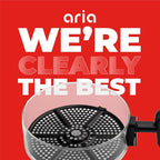 Aria Air Fryer, Non-Stick Ceramic Build, Dishwasher Safe Ceramic Non Toxic Large Sized Airfryer Basket, Touchscreen Display & Auto Shutoff, BPA & Teflon Free with Cookbook (4 Qt Flip Flop (2+2))
