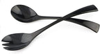 4-Pieces 18/10 Stainless Steel Salad Set, 2 Salad Fork 2 Salad Spoon, Mirror Polishing Black